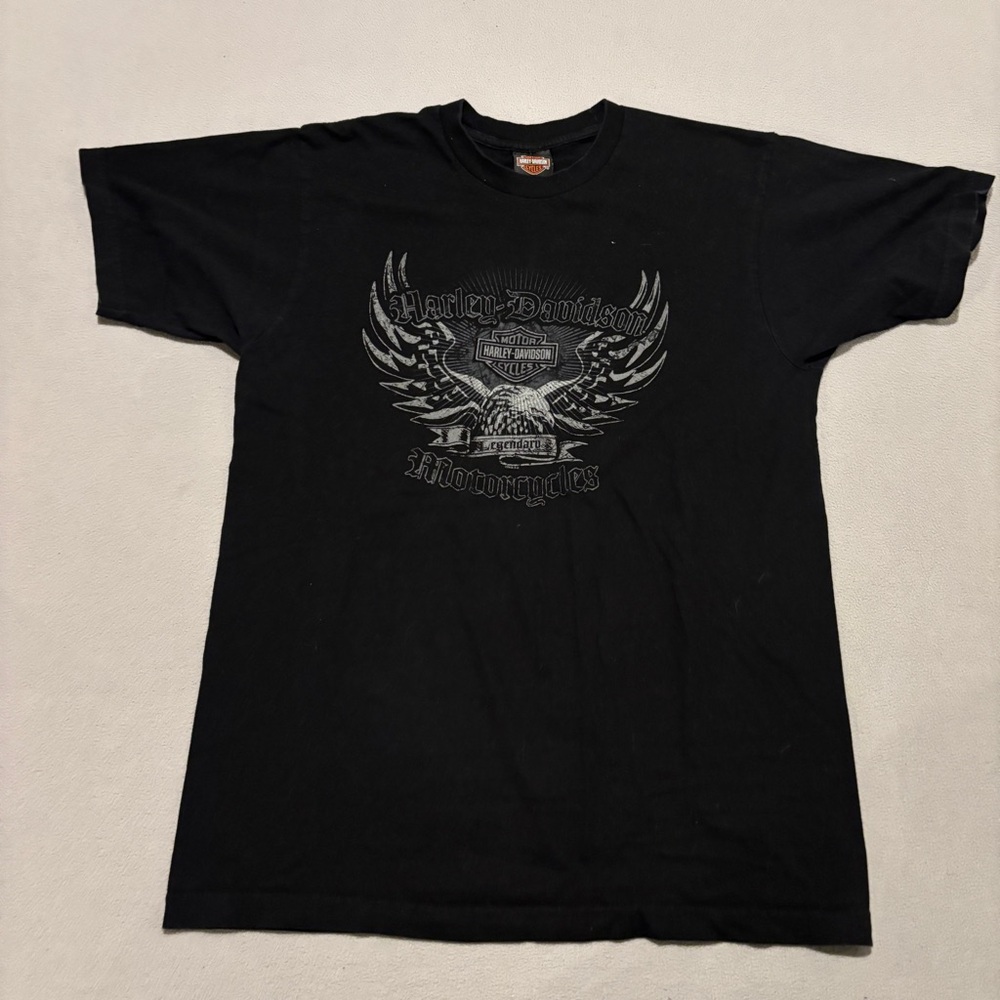 Harley Davidson T Shirt Size XL Black Vintage Y2K Eagle Casual Las Vegas Nevada